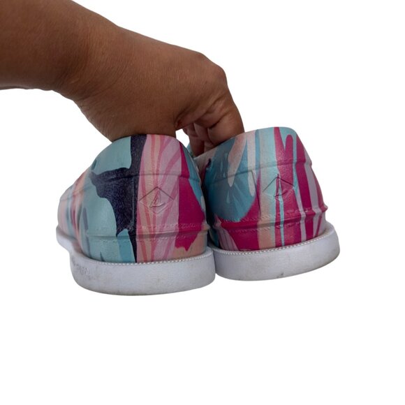 Sperry Top-Sider Rubber MENS SZ 8  Multicolored Leaf Print Slip-On Shoes - Picture 8 of 10